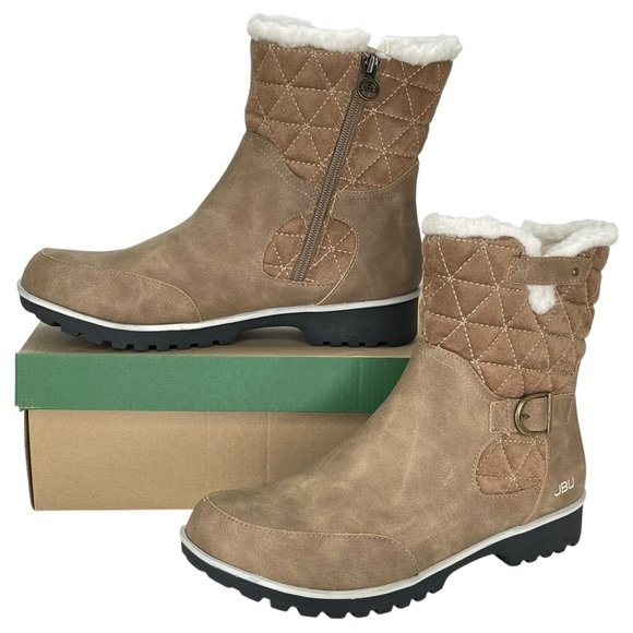 JBU Shoes - JBU by Jambu Glasgow Taupe Water-Resistant Womens Ankle Boots Size 8.5M